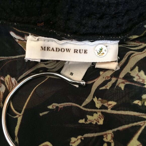 Anthropologie Meadow Rue Moody Black Floral Cotton Crochet Lace Pintuck Tank Top - Picture 10 of 16